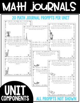 4th Grade Guided Math Yearlong Journals Bundle