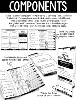 4th grade Guided Math Homework Trifolds – Simply Skilled Teaching