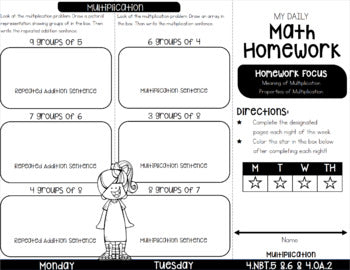 4th grade Guided Math Homework Trifolds – Simply Skilled Teaching