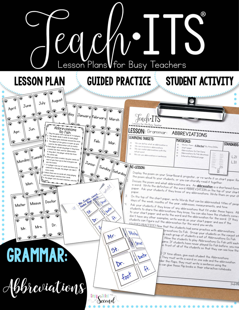 Abbreviations Lesson Plan Simply Skilled Teaching