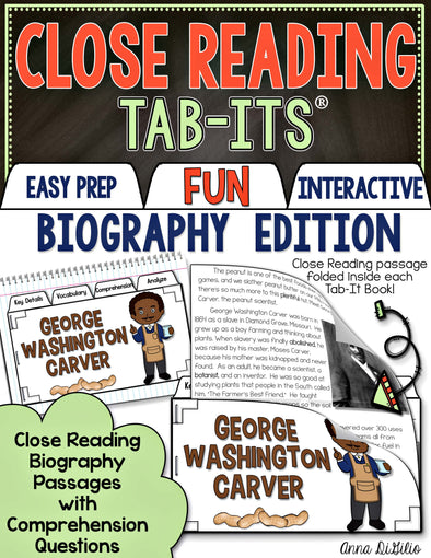 Close Reading Biography Tab-Its® | Distance Learning
