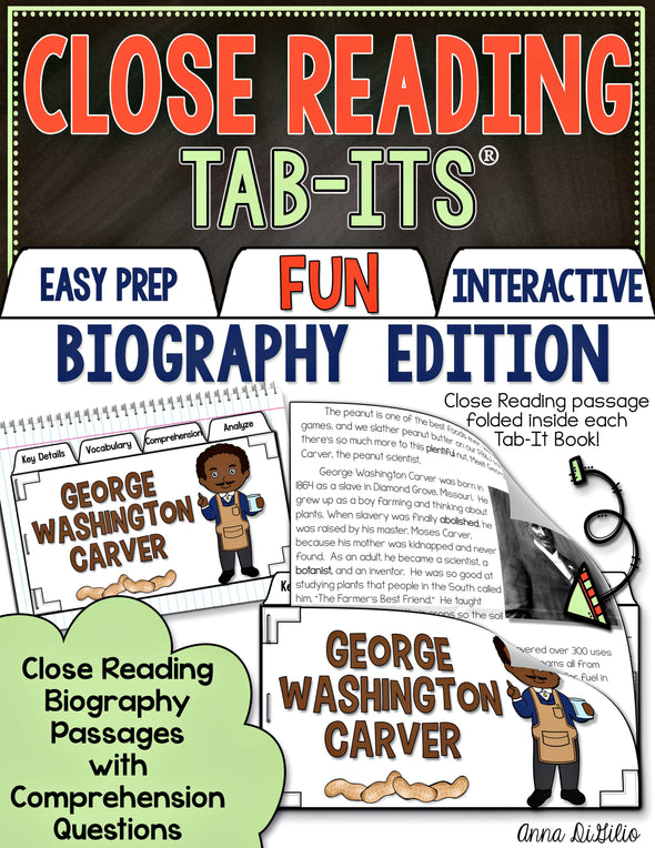 Close Reading Biography Tab-Its® | Distance Learning