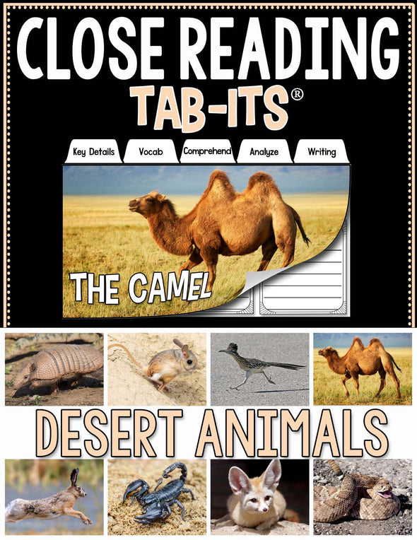 Close Reading - Desert Animals Tab-Its® | Distance Learning