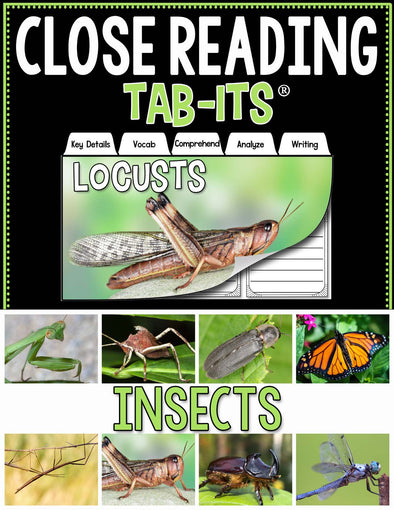 Close Reading - Insects Tab-Its® | Distance Learning