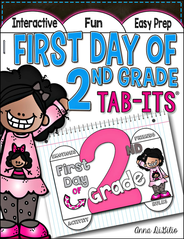 First Day of 2nd Grade Tab-Its® | Distance Learning