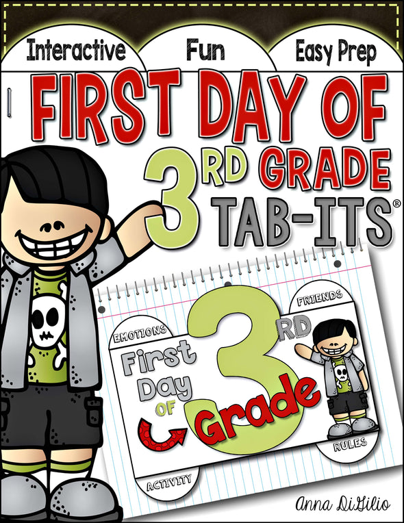 First Day of 3rd Grade Tab-Its® | Distance Learning