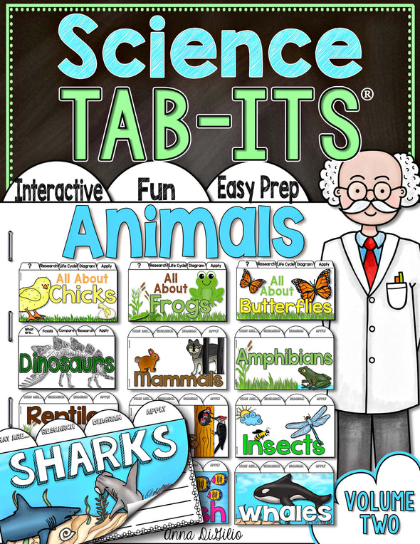 Science Interactive Notebook Animals Tab-Its® Volume 2 | Distance Learning