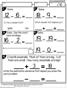 1st Grade Guided Math Unit 7 Subtraction Strategies from 20 – Simply ...