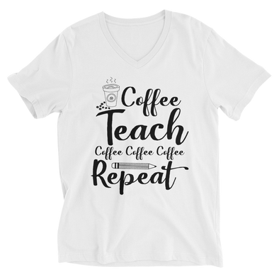 Coffee Teach Repeat Teacher T-Shirt