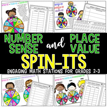 Number Sense & Place Value Spin-Its Math Stations