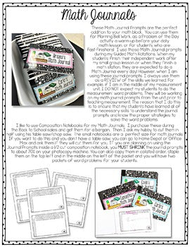 Second Grade Journal Note For Math 2nd Grade Math Journals Yearlong BUNDLE – Simply Skilled Teaching