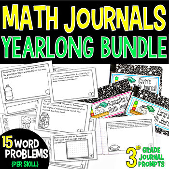 3rd Grade Math Journals YEARLONG BUNDLE