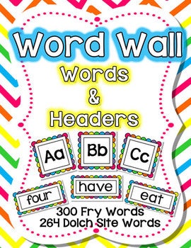 Word Wall Words and Headers
