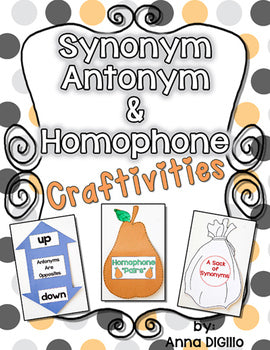 Synonym, Antonym & Homophone Craftivity