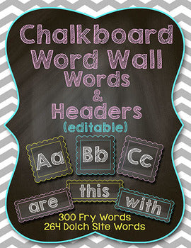 Chalkboard Word Wall